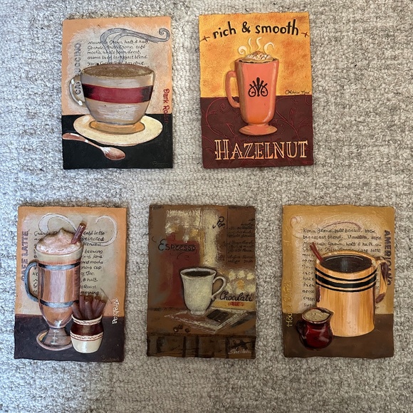 5 Coffee Plaques - Picture 1 of 2